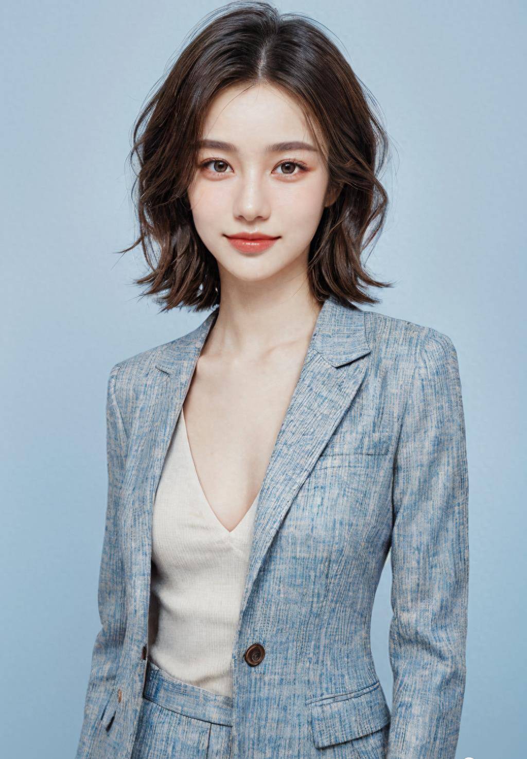 杏彩体育,AI写真-西装优雅美女